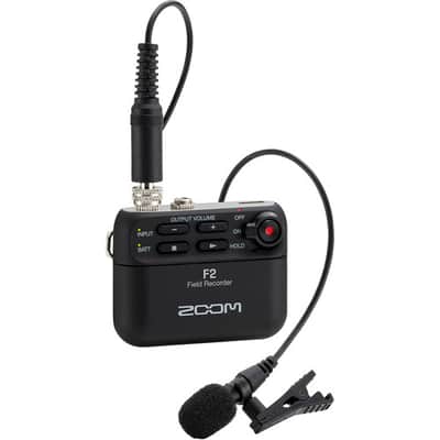 Zoom F2 Ultracompact Portable Field Recorder with Lavalier Microphone image 1