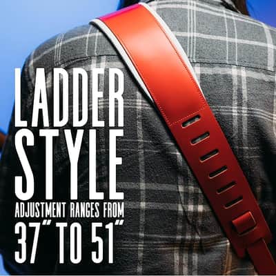 Levy's Levy's Leathers Best-Selling 3" Wide Amped Leather Series Extra Long Guitar Strap with Foam Padding, Dark Brown, (M26PD-DBR-XL) image 3