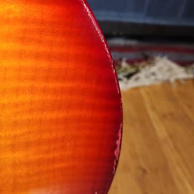 USA Hamer 1997 Studio Archtop Maple Flame Carved Top Cherry Sunburst And Hamer Hard Case image 12