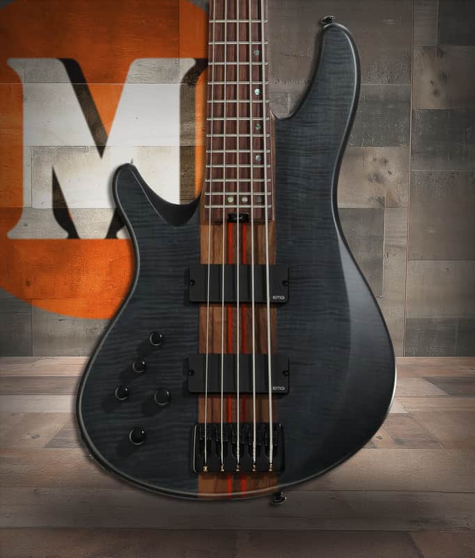 Schecter Charles Berthoud CB-5 LH - See Thru Black Satin (2874) image 1