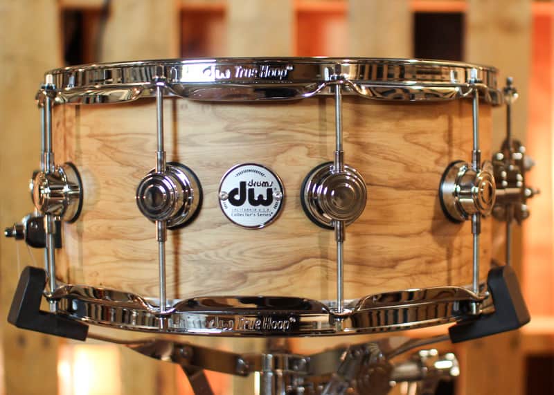 DW 6.5x14 Collector's Maple 333 Natural Hard Satin over Olive Ash Burl Snare Drum - SO#1424758 image 1
