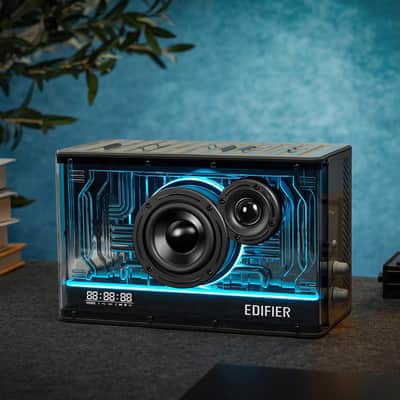 Edifier QD35 Tabletop Bluetooth Speakers, Splendid Light Effects, Black image 7