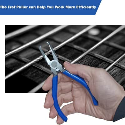 Fret Removal Pliers,Flat Head Guitar Fret Puller Tool with Blue Rubber Coating,Fret Wire Pliers for Acoustic Eelectric Guitar Bass image 4
