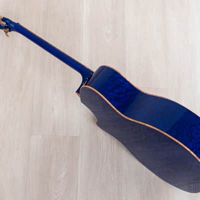 2023 Taylor Custom Grand Auditorium Acoustic Electric Guitar Trans Blue w/ Lutz Spruce + Quilted Maple image 15