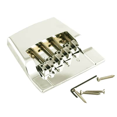 Hipshot Brass 4 String Bass Bridge For Rickenbacker Chrome image 2