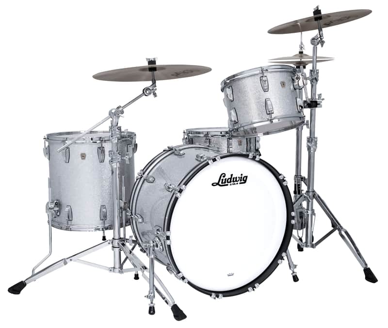 Ludwig *Pre-Order* Classic Maple Silver Sparkle Custom Kit 20x16, 12x8, 13x9, 14x14, 16x16 Drums Shell Pack | Made in the USA | NEW | Special Order | Authorized Dealer image 1