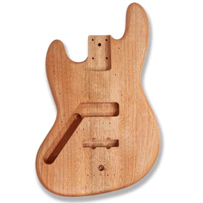 Left-Handed DIY Electric Bass Guitar Kit – Jazz Bass Style (Okoume Body, White Pickguard) image 3