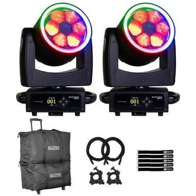 Eliminator Lighting STRYKER MAX 6 x 40W Quad RGBW LED Moving Head Lights Pair Pack image 1