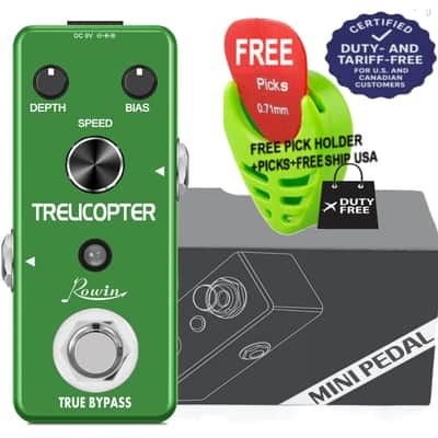 Rowin TRELICOPTER Optical Tremolo Huge Range of speeds and depths True Bypass LEF327, FREE PICKS + HOLDER+ FREE SHIP USA image 4