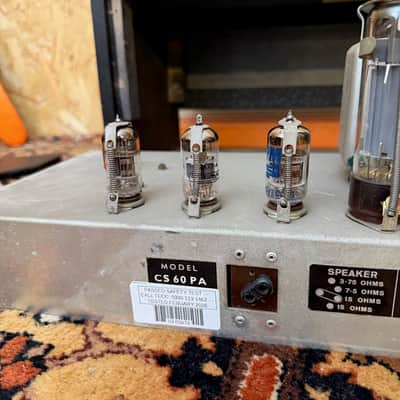 Immagine Vintage 1960s Carlsbro CS60 PA Valve Guitar Amplifier Head w/ Lay Down TF - 13