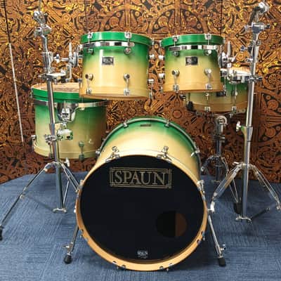 Spaun USA Custom Maple Shell Pack in Green Fade – 20″,10″,12″,15″ & 13″SN image 2