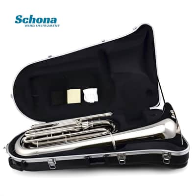 SCHONA BBS-31G/31N - Tuba in Bb with Three Vertical Keys Lacquer Gold/nickel - Plated Finish image 9