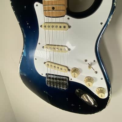 1983 E-Series USA Fender Stratocaster Neck  Hardtail MJT Lake Placid Blue Pine Body image 3