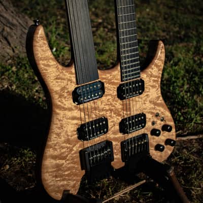 Ekrem Özkarpat Custom Made Double Neck Fretted/Fretless Headless Electric Guitar--Worldwide Shipping image 16