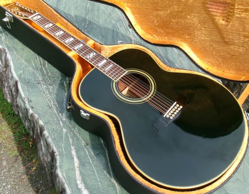1979 Ibanez Concord J-502BK 12-String Jumbo Late 1970s Black / MIJ Lawsuit Era Vintage + Original Hard Case image 1
