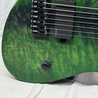 Deviant Guitars USA Custom Shop Truck Driver Shawn Signature Linchpin Baritone 7-string Guitar 2023 - Dark Verde Burst - *AS IS* image 4