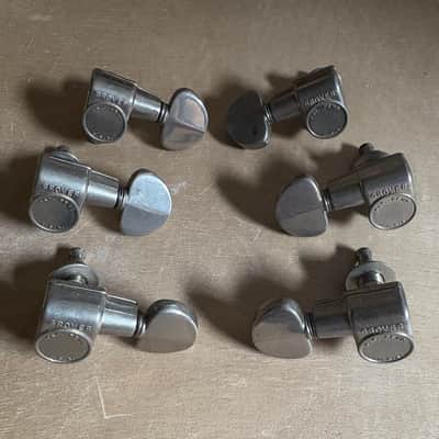 Grover Patent Pending USA 3 by 3 tuning pegs 1960s - Nickel image 1