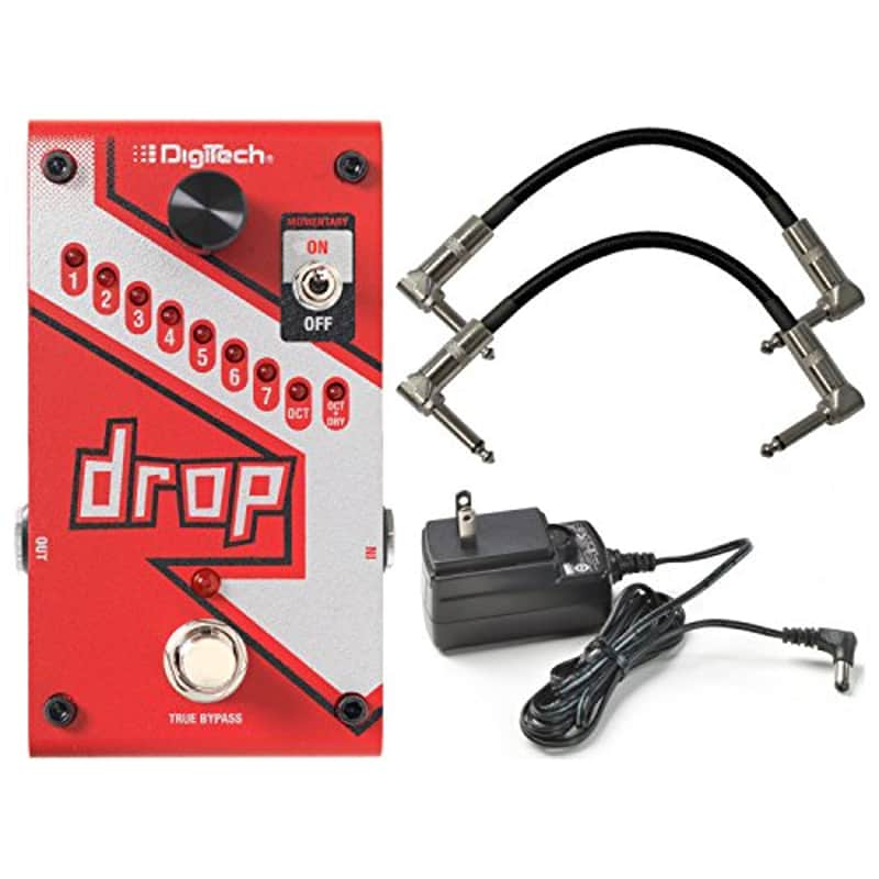 Digitech DROP Compact Polyphonic Drop Tune Pitch-Shifter with Power Supply and R-Angle Patch Cable image 1