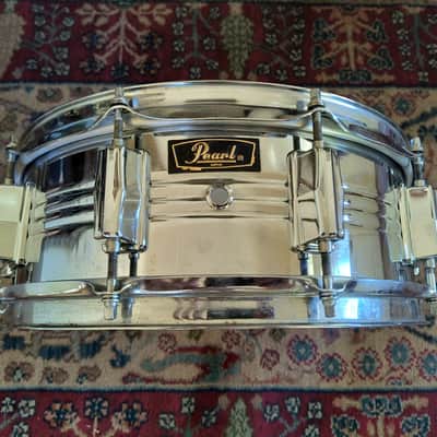 Vintage 1970s Pearl Model B4514 Chrome Over Brass Snare Drum 5 x 14 Stewart Copeland image 1