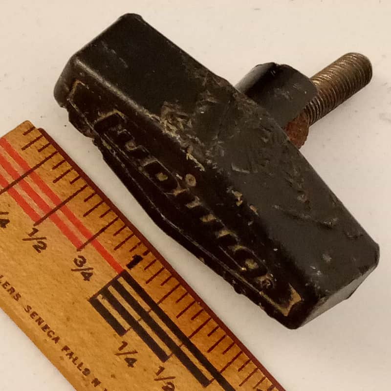 Ludwig 1"x1/4-28tpi Vintage Hercules Wing Screw Black Plastic T-Handle Knob 70s image 1