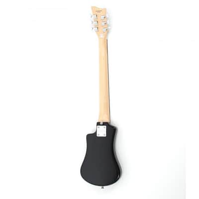 Hofner HOF-HCT-SH-DLX- BK-O Deluxe Shorty Electric Travel Guitar - Black - with Gig Bag image 2