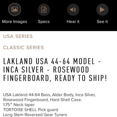 USA Lakland 44-64 Inca Silver image 4