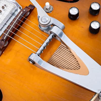 1960s Kay Jazz II Vintage Hollowbody Electric Guitar Sunburst w/ Kleenex Box, Case image 8