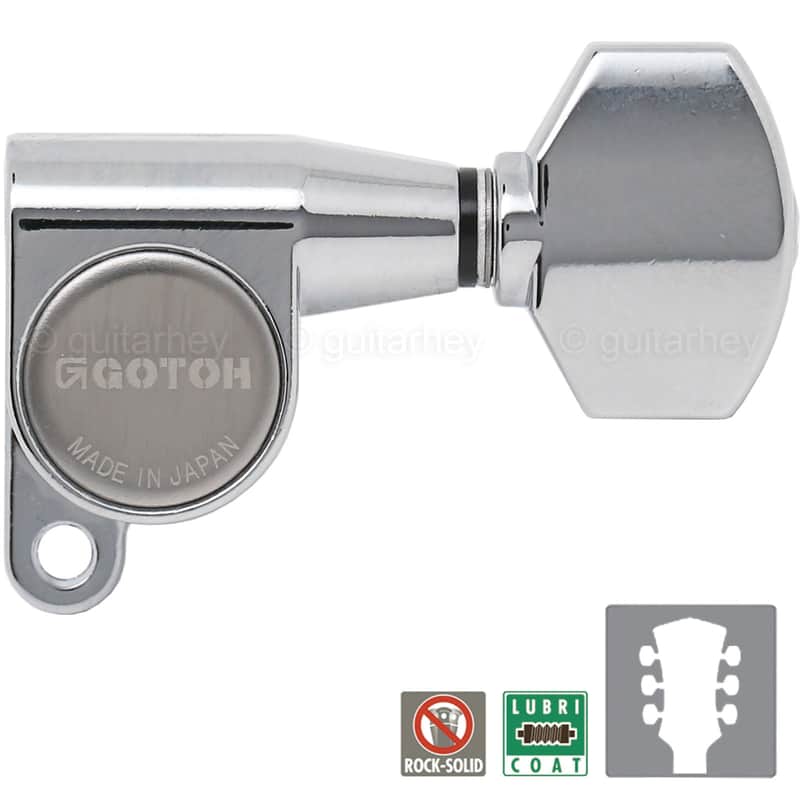 Gotoh SG360-07 Tuners Schaller Style Mini Keys Set L3+R3 w/ screws 3x3 - CHROME image 1
