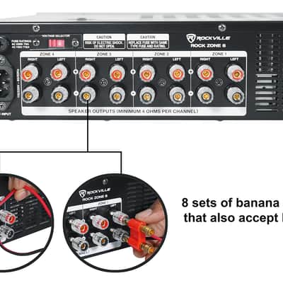 Rockville Rock Zone 8 8 channel 8 Zone 1000W RMS Multi Room Receiver/Amplifier image 5