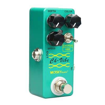 Mosky CH Vibe Chorus Vibe Vibrato Guitar FX Pedal Depth Color Speed Knob True Bypass image 2