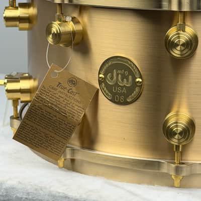 DW 6.5x14" True-Cast Snare Drum - Sand Cast Brushed Bell Bronze, MINT! image 5