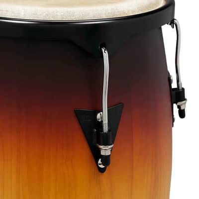 Latin Percussion LP City 10 - 11" Conga Set Oak Vintage Sunburst Black w/Double Stand (LP646NY-VSB) image 6