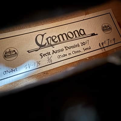 Cremona SV-175 3/4 Violin Outfit with Bow and Deluxe Hard Case (2007) image 2