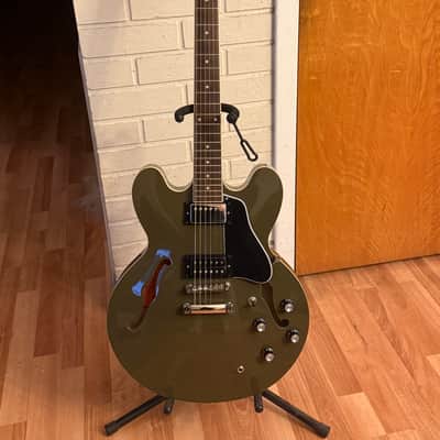 Epiphone ES-335 "Inspired by Gibson" - Olive Drab with hardshell case image 1