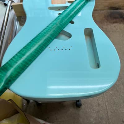 Warmtone Custom Guitars Flamed Maple Strat Style Neck- Green Flames #2 image 14