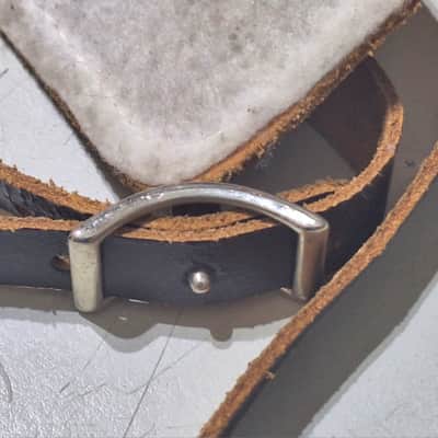Original 1954-55 Fender Stratocaster Telecaster Black Leather Strap image 3