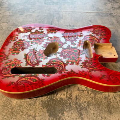 BMC Guitar Body 60's Style Tele® Telecaster® Standard Route Double Bound Red Paisley image 2