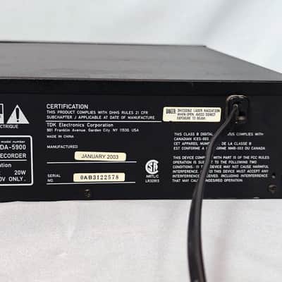 TDK DA-5900 Digital Audio 4x Dubbing CD Recorder/Player No Remote image 15