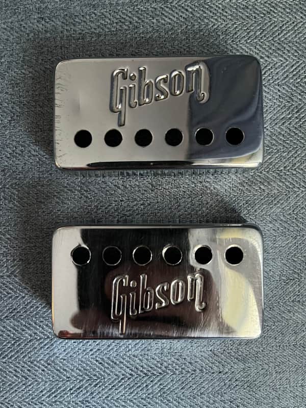 Gibson Embossed pickup covers 1972. - Chrome image 1