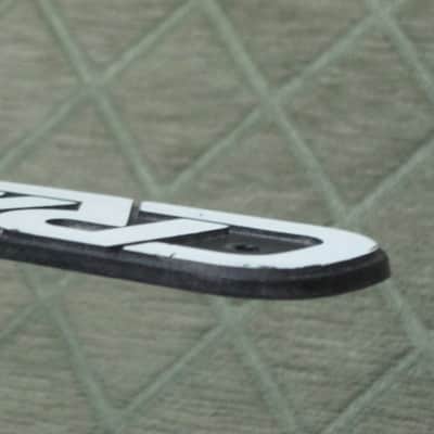 used - some imperfections genuine Crate bass amp Crate LOGO Plate (badge)- hard plastic - with 2 original screws (from a BX15 or BX25 bass amp - NO bass amp included) 1990s - early 2000s - Hard Plastic, white & black image 11