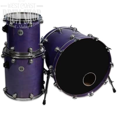 Used Spano Drum Co 3-Piece 12/14/22 Keller Maple Drum Set Transparent Purple with Bags image 1