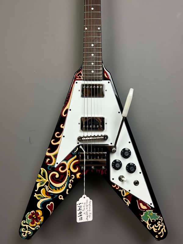 Epiphone Jimi Hendrix "Love Drops" Flying V 2024 - Ebony image 1