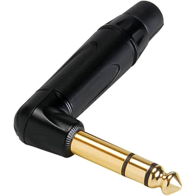 Amphenol ACPS-TB-AU 1/4" TRS Right Angle Phone Plug Connector Black with Gold Contacts image 2