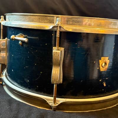 Ludwig No. 490 Pioneer 6.5x14" 6-Lug Snare Drum 1964 Blue Lacquer image 4