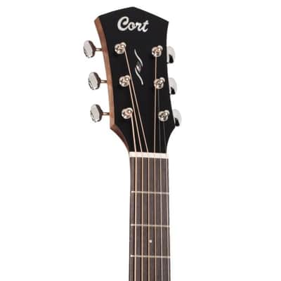 Cort OC4BTSG Essence Series ES-OC4 OM Cutaway Acoustic Electric Guitar. Black Top Semi Gloss image 5