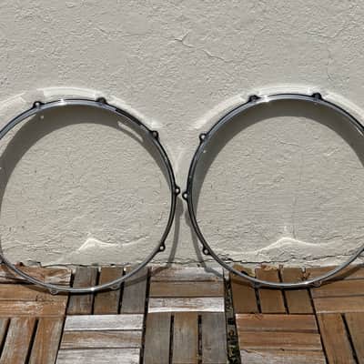 Pair Yamaha 14" 3.0mm Cast Aluminum 10 Hole Die-Cast Snare Drum Batter Hoops Rims Absolute Hybrid Maple 3.0mm AL-DC Hoop image 11