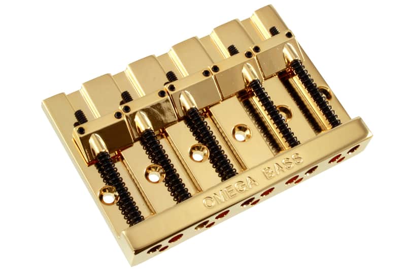 Omega Badass Style 5-String Bass Bridge, 3" - GOLD image 1