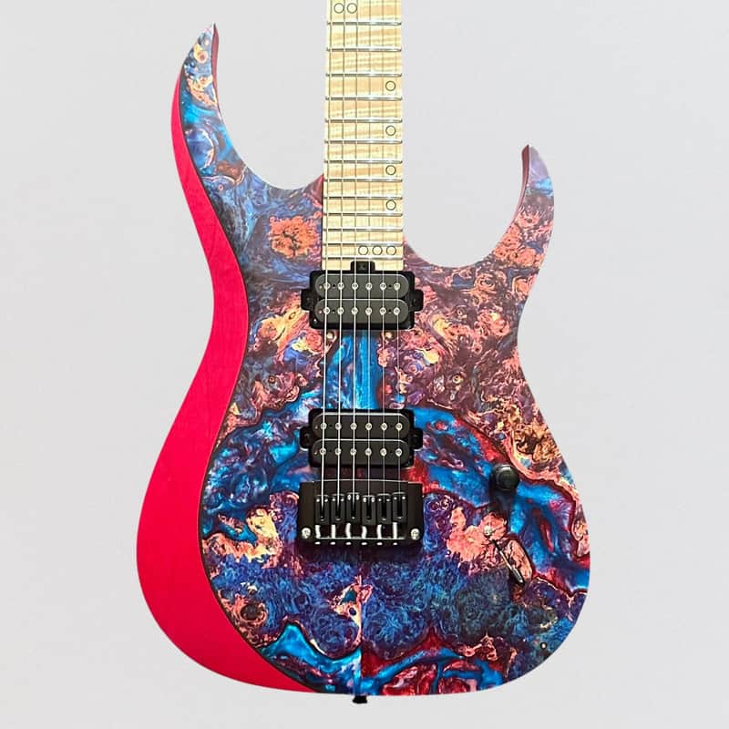 Schecter USA Custom Shop Sunset Extreme 6 Stabilized Top Electric Guitar - Blue/Red image 1