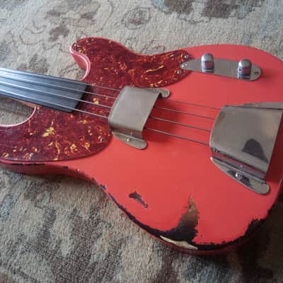 Fender Precision Bass 2001 - Fiesta Red over Sunburst image 3