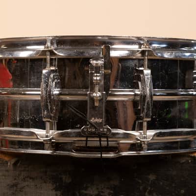 1960s Ludwig 5x14 Pre Serial Super 400 Chrome Over Brass Snare Drum image 4